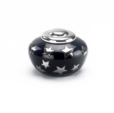 Small urn with silver stars Small urn with silver stars