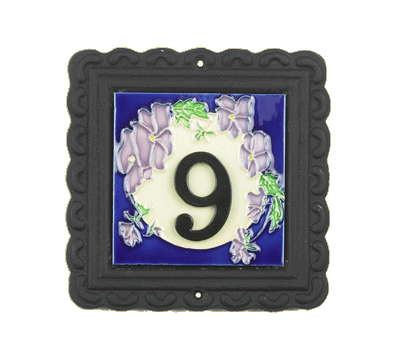 "Moonlit Lilac" Small House Number Sign