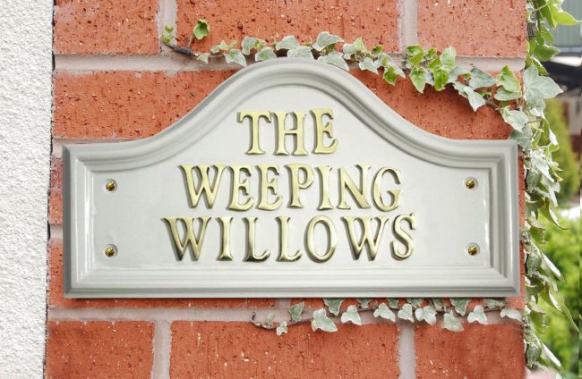 White Traditional House Name Signs