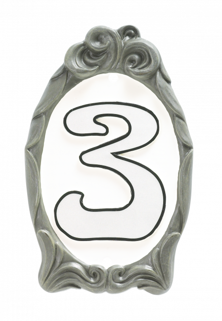 "Winter White" Reflective Cameo House Sign