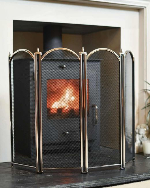 "Dynasty" Polished Nickel Four Fold Guards in Situ "Dynasty" Polished Nickel Four Fold Guards in Situ