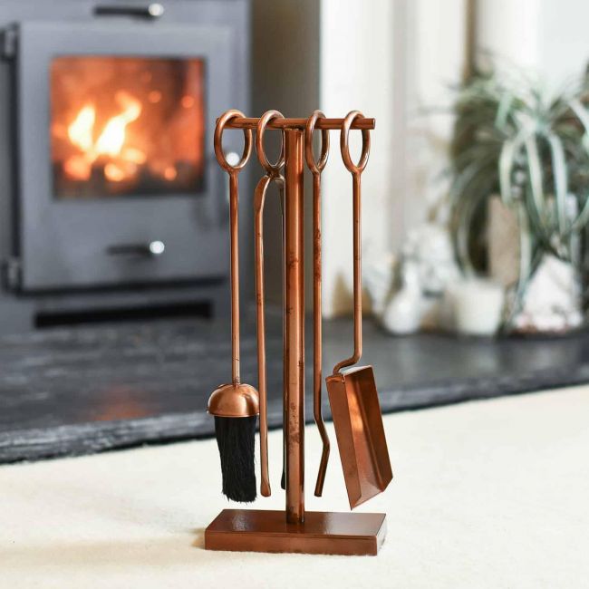 "Middleton" Antique Copper Companion Set in Front of the Fire Place "Middleton" Antique Copper Companion Set in Front of the Fire Place