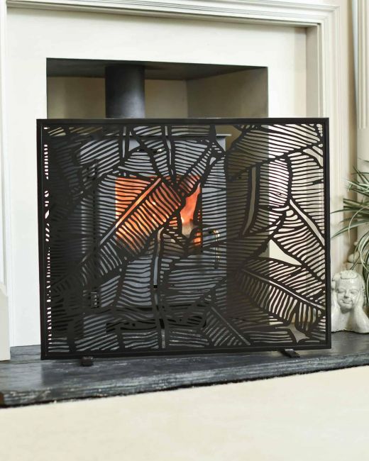 "Royal Osmunda" Tropical Leaf Fire Screen in Situ "Royal Osmunda" Tropical Leaf Fire Screen in Situ