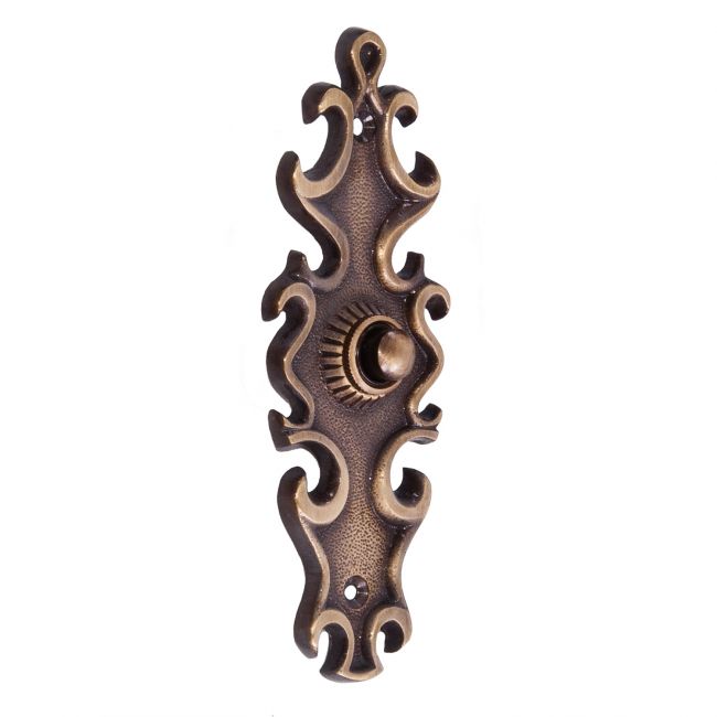 “Carraway Court” Antique Brass Ornate Bell Push “Carraway Court” Antique Brass Ornate Bell Push