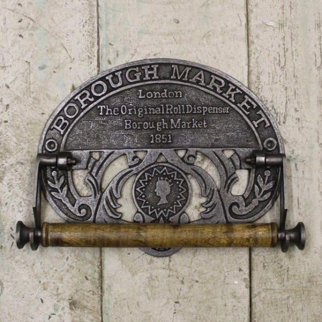 "Crown" Kitchen Roll Holder in an Antique Iron