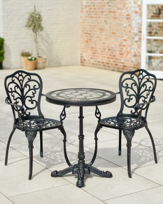 "Everley" Two Seater Bistro Set with Mosaic Tabletop "Everley" Two Seater Bistro Set with Mosaic Tabletop