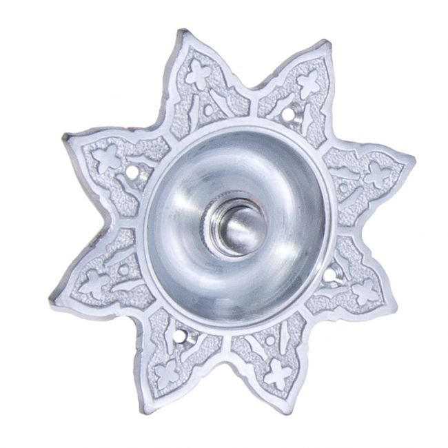 “Hallowed Helia” Satin Chrome Burning Sun Bell Push “Hallowed Helia” Satin Chrome Burning Sun Bell Push