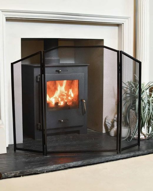 Minster Three Fold Firescreen in Black Minster Three Fold Firescreen in Black