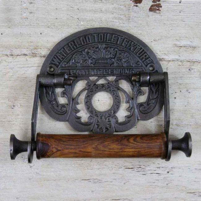 "Waterloo" Antique Iron Toilet Roll holder