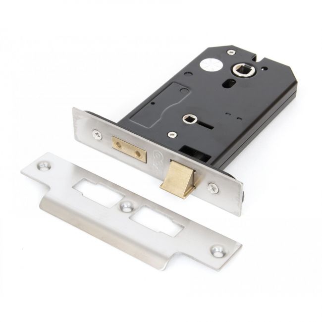 3 Lever Horizontal Bathroom Lock - Stainless Steel 5" 3 Lever Horizontal Bathroom Lock - Stainless Steel 5"