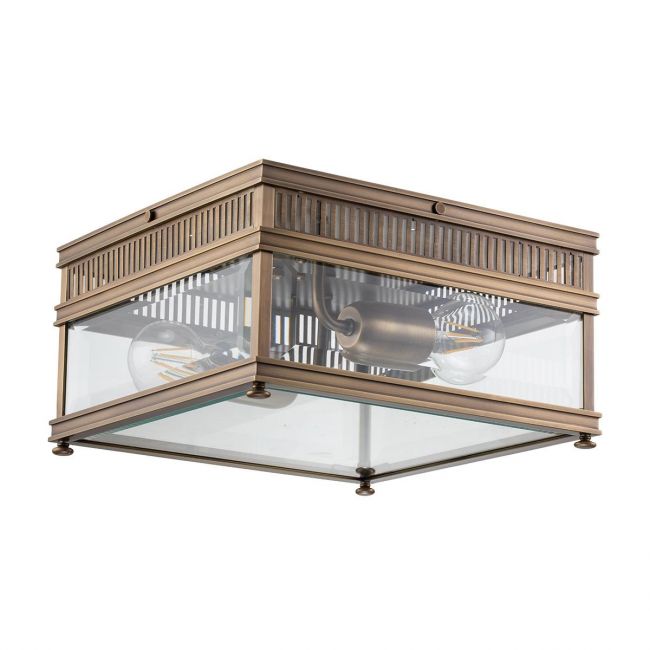 Aged Bronze "Recon" Square Flush Ceiling Light - 30cm Aged Bronze "Recon" Square Flush Ceiling Light - 30cm