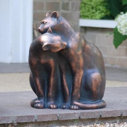 Cats Sculpture Finished in an Aged Bronze Cats Sculpture Finished in an Aged Bronze