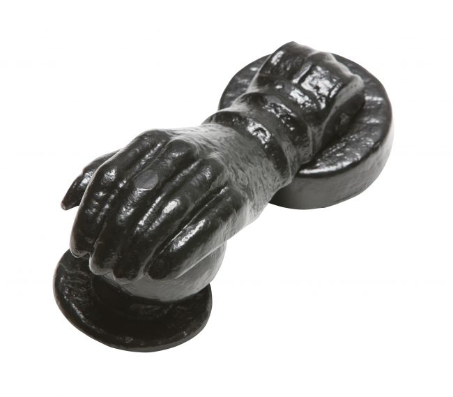 Antique Black Iron Hand Design Front Door Knocker Antique Black Iron Hand Design Front Door Knocker