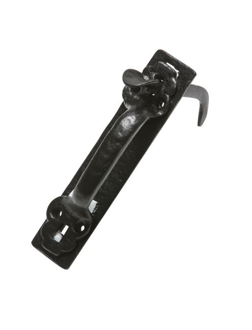 Antique Black Malleable Iron Thumb Latch Set With Side Fixing Catch Antique Black Malleable Iron Thumb Latch Set With Side Fixing Catch