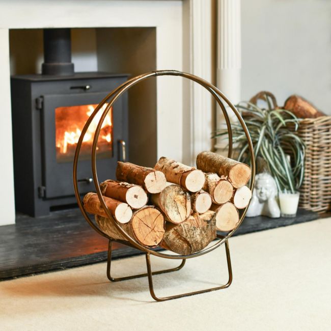 Large Polished Steel "Tree of Life" Log Basket Large Polished Steel "Tree of Life" Log Basket