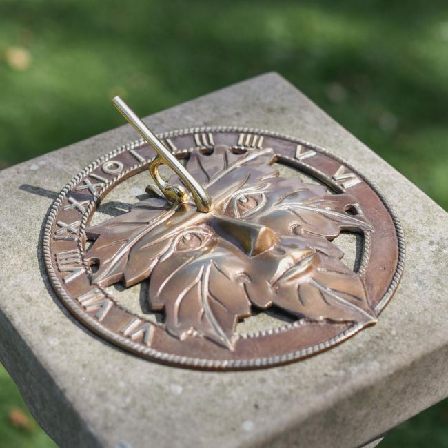 Antique Brass Green Man Sundial Antique Brass Green Man Sundial