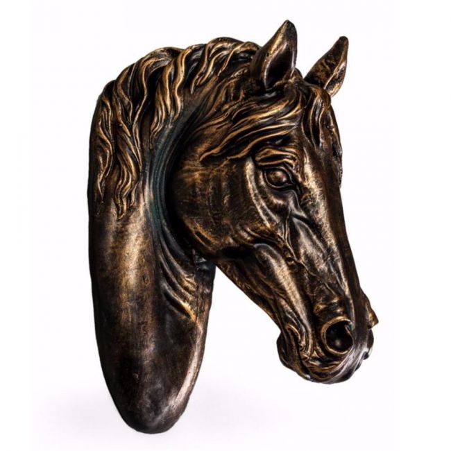 Horse Wall Bust in an Antique Bronze Finish Horse Wall Bust in an Antique Bronze Finish
