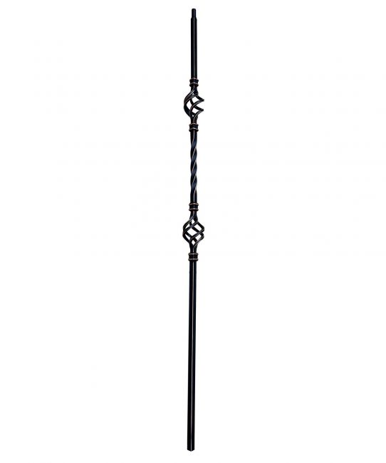 "Enfield" Double Basket Stair Spindle in an Antique Copper Finish "Enfield" Double Basket Stair Spindle in an Antique Copper Finish