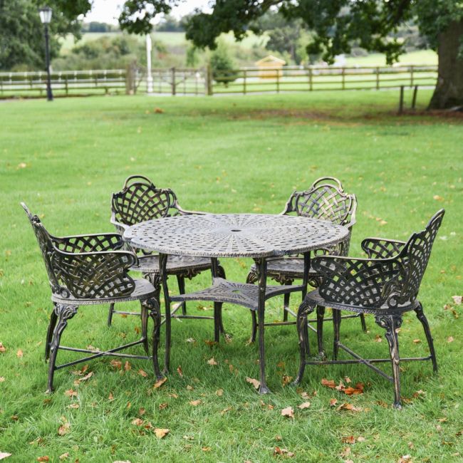 Antique Gold "Giverny" Four Seater Dining Set Antique Gold "Giverny" Four Seater Dining Set