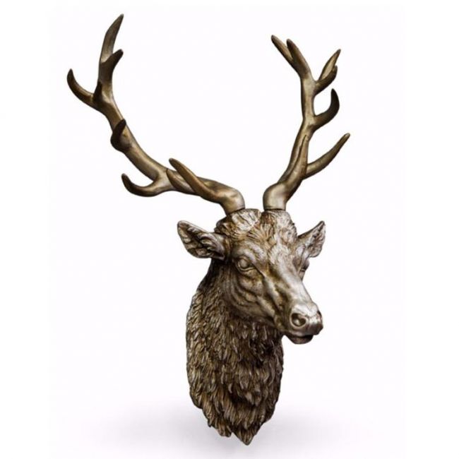 Stag Wall Bust Finished in a Antique Silver Stag Wall Bust Finished in a Antique Silver