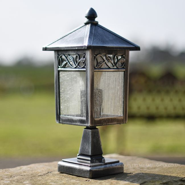 Brushed Silver and black driveway lamp Brushed Silver and black driveway lamp