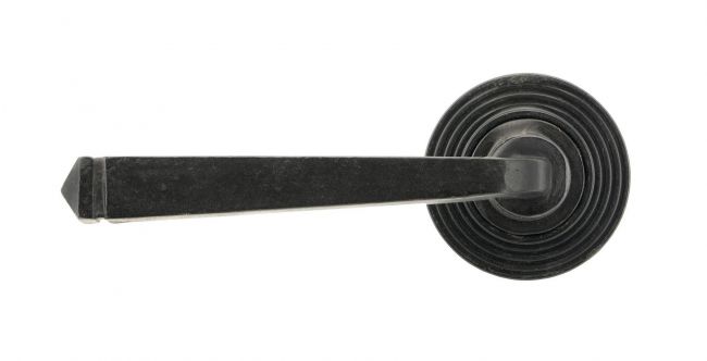 Beeswax Unsprung Lever Door Handle on Beehive Rose Front Beeswax Unsprung Lever Door Handle on Beehive Rose Front
