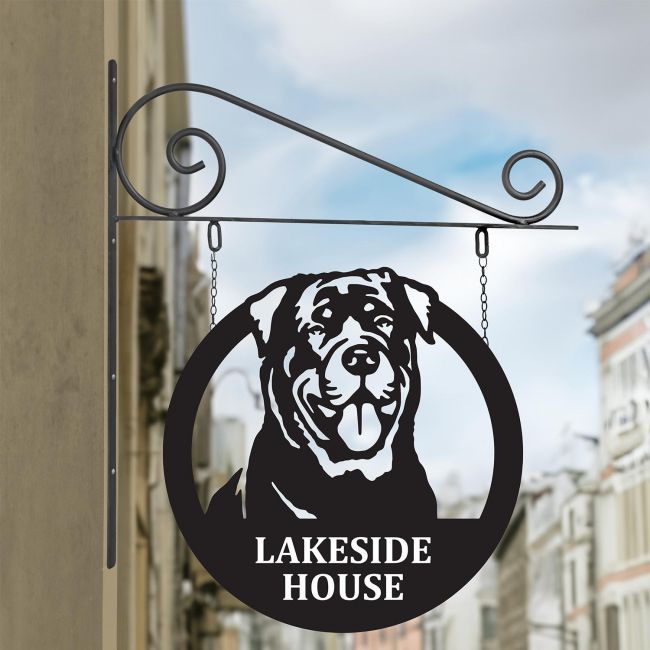 "Tree of Life" Circular Iron House Name Sign in Use Outside