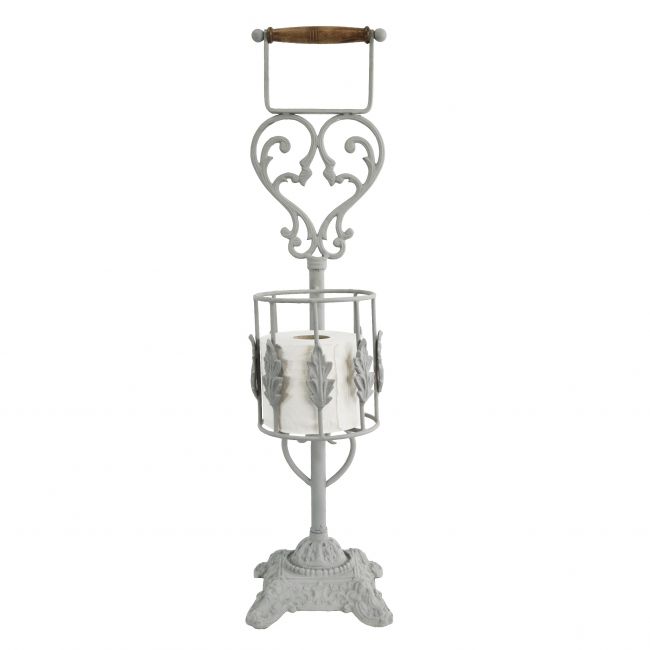 Heart Design Free Standing Toilet Roll Holder Front