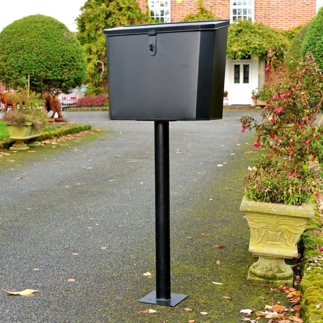 "Billingsgate" Large Secure Parcel Box Sitting on a Column Outside a House