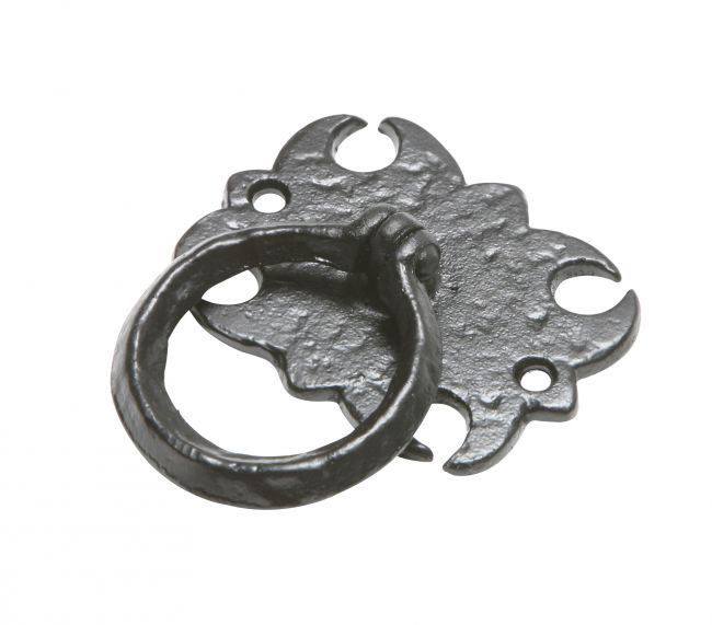 Black Antique Iron Gothic Style Cabinet Ring Pull Handle Black Antique Iron Gothic Style Cabinet Ring Pull Handle