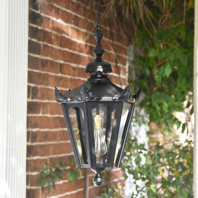 Black Concordia Hexagonal Hanging Garden Lantern Black Concordia Hexagonal Hanging Garden Lantern