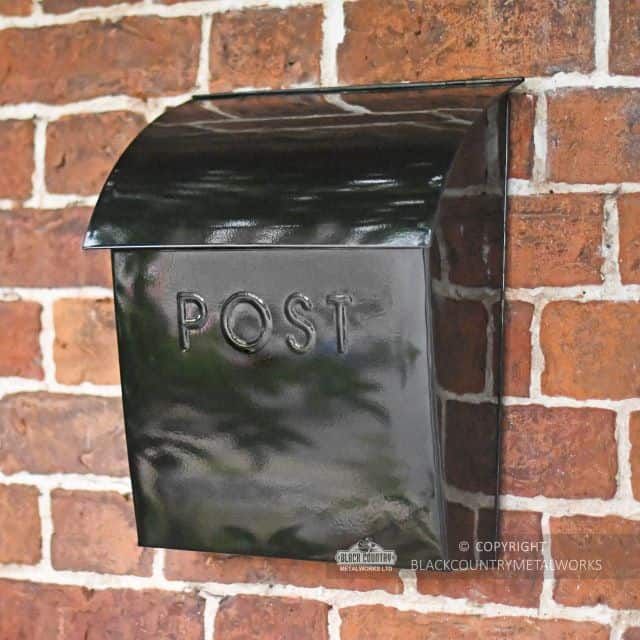 Black contemporary post box mounted on wall - Thumbnail Black contemporary post box mounted on wall - Thumbnail