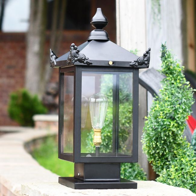 Black Contemporary Victorian Pillar Light Black Contemporary Victorian Pillar Light