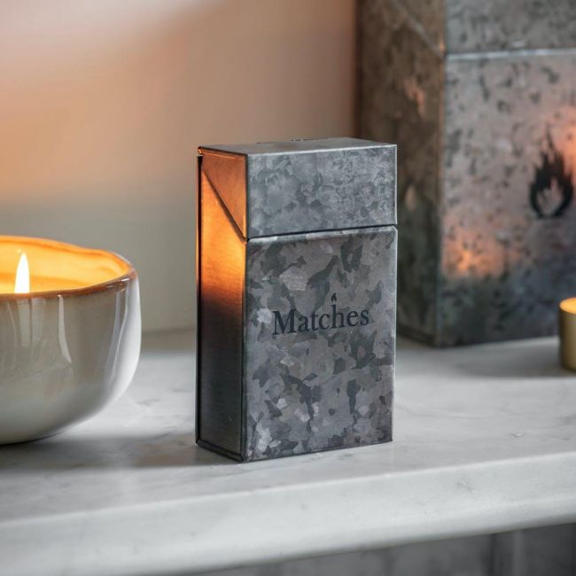 Match Box in a Black Galvanised Finish Match Box in a Black Galvanised Finish
