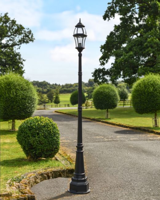"Atlas" Traditional Black Garden Lamp Post - 2.9m