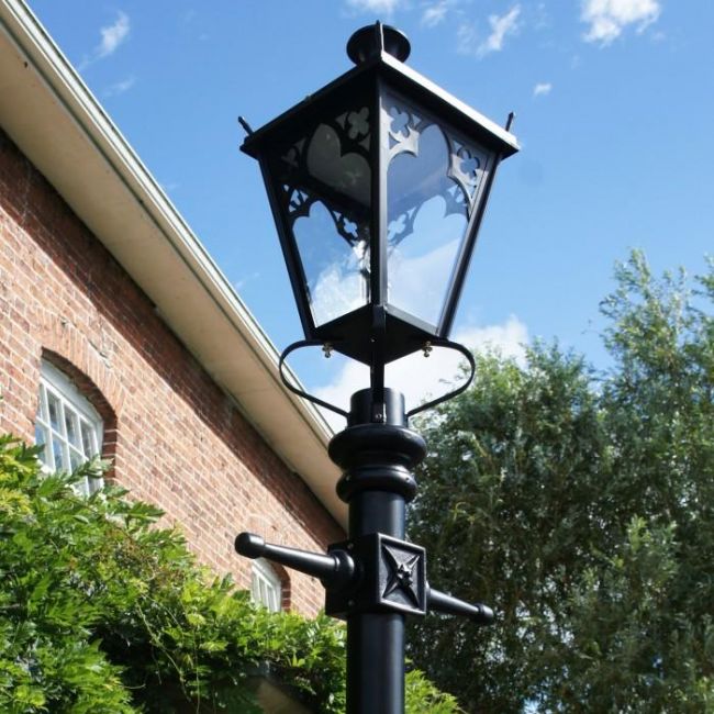 Close-up of the Black Gothic Lantern in Situ on the Lamp Post