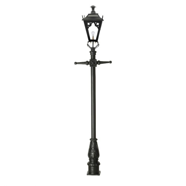 Black Gothic Lamp Post & Lantern Set 2.3m