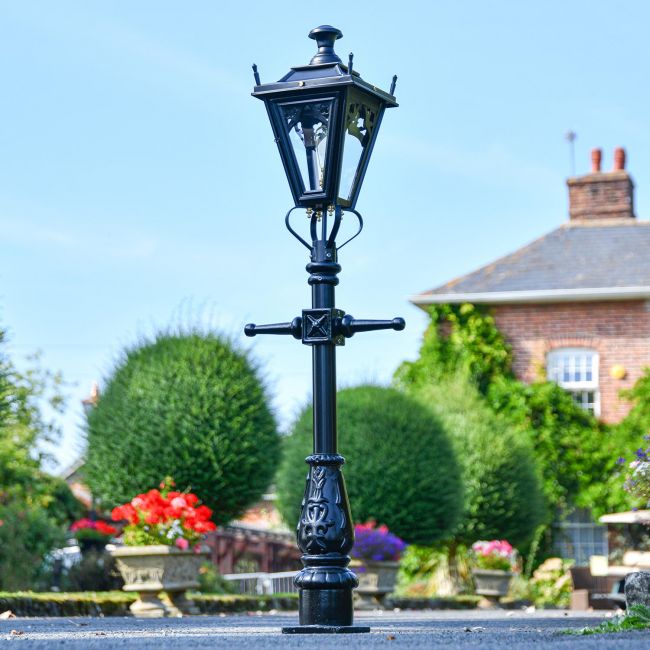 Miniature Copper Victorian Lam Post in Situ on a Drive Way
