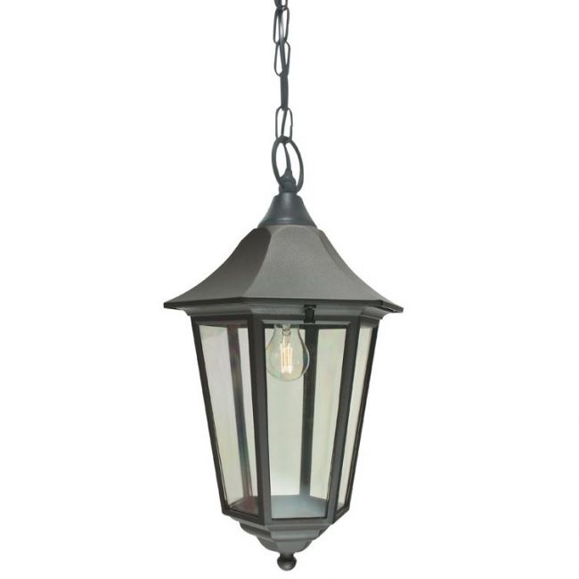 Black Hexagonal Conical Chain Hanging Lantern Black Hexagonal Conical Chain Hanging Lantern