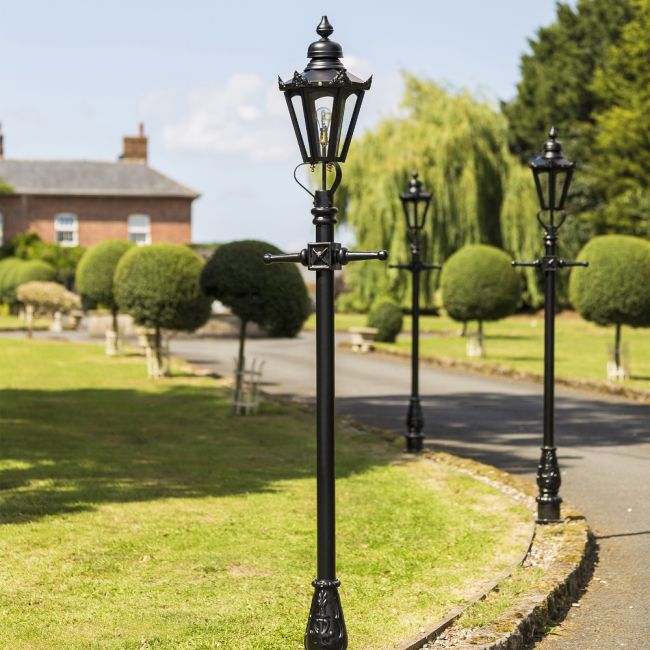 Black Concordia Hexagonal Lamp Post & Lantern Set 2.3m Black Concordia Hexagonal Lamp Post & Lantern Set 2.3m