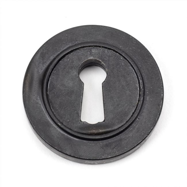 Black Iron Beeswax Round Escutcheon
