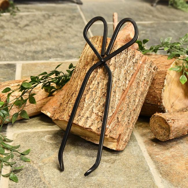 Iron Coal Tongs Finished in Black