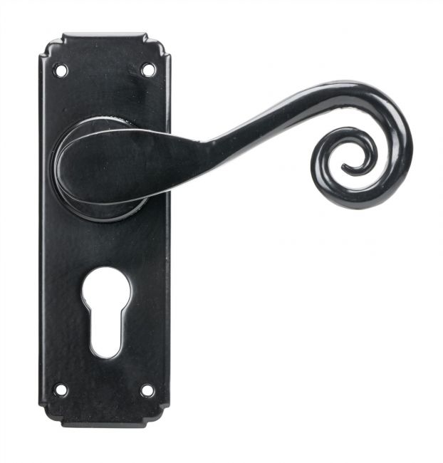 Black Monkeytail Euro Lock Lever Door Handle Black Monkeytail Euro Lock Lever Door Handle