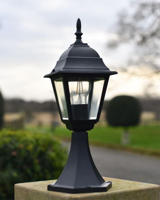 Black Traditional Pillar Light Black Traditional Pillar Light