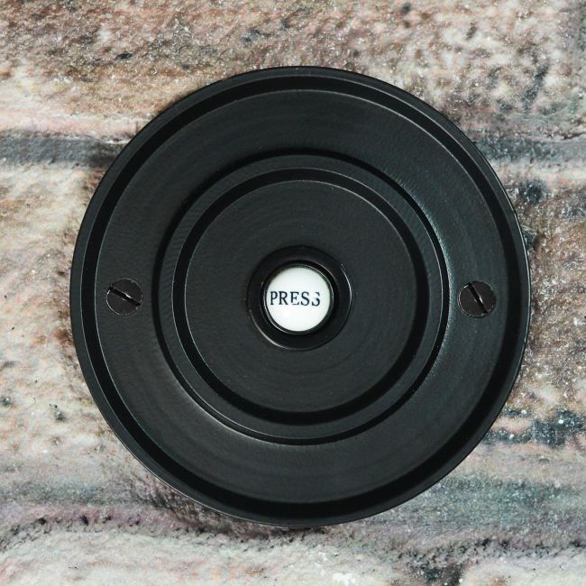 Black Classical Round Push Door Bell Black Classical Round Push Door Bell