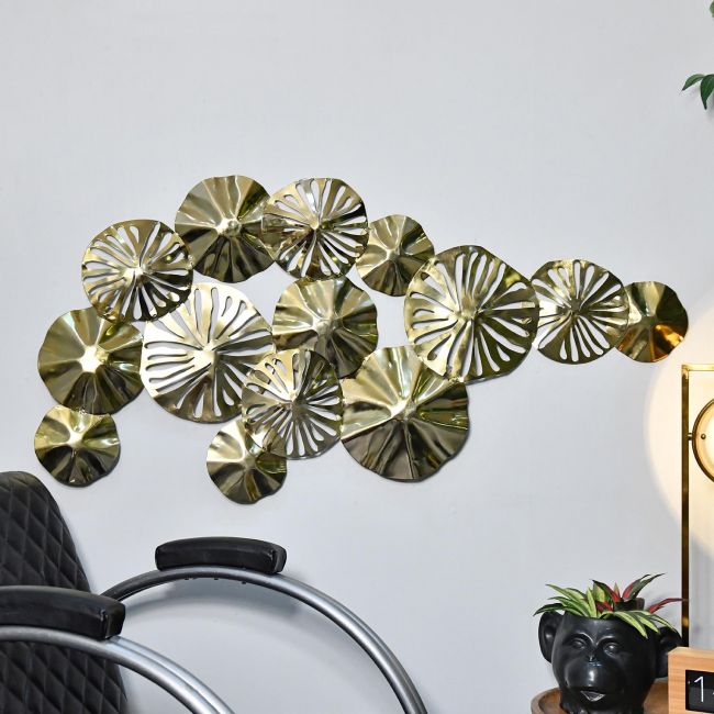 Brass Lilly Pad Wall Art in Situ in the Home Brass Lilly Pad Wall Art in Situ in the Home