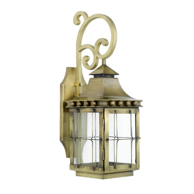 "Brighton" Wall Lantern Finished in Antique Brass "Brighton" Wall Lantern Finished in Antique Brass