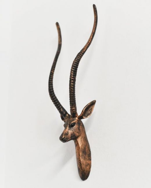 Bronze & Copper Cast Aluminium Antelope Wall Bust Main Image Bronze & Copper Cast Aluminium Antelope Wall Bust Main Image
