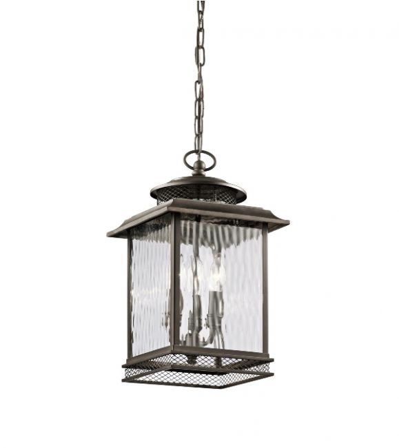 "Endon Harbour" Bronze Rain Glass Hanging Lantern "Endon Harbour" Bronze Rain Glass Hanging Lantern