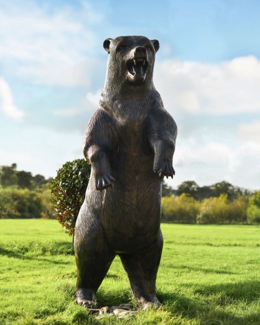 Large Brown Bear Standing Sculpture